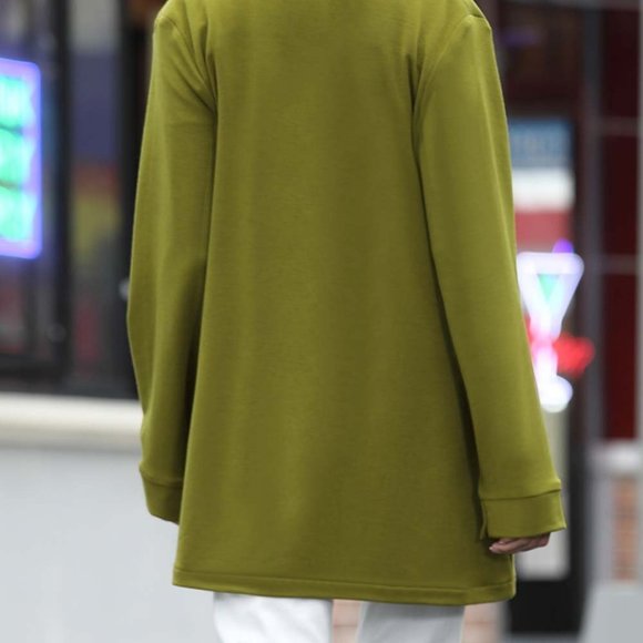 🌎Olive French Terry Boyfriend Blazer - Picture 2 of 9